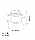 Downlight LED DOUCHE 7W cuadrado de Sulion