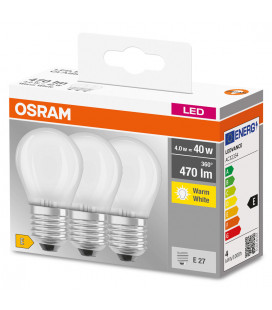 113022 3u LAMPARA ESFERICA FIL LED MATE E27 4W 2700K BASE OSRAM