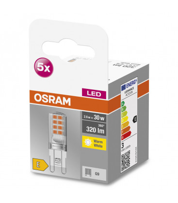 758063 5u LAMPARA LED G9 2,6W 2700K BASE OSRAM