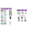 120807 BOMBILLA TUBULAR LED E14 12W 4000K 1100LM B&B