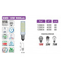 120805 BOMBILLA TUBULAR LED E14 10W 6000K 900LM B&B