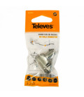 413301 CONECTOR ACODADO TV BLINDADO EASYF HEMBRA