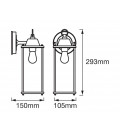 206649 APLIQUE LATERN ALU E27 IP44 293mm LEDVANCE