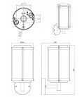 202360124 APLIQUE PARED ALUMINIO OXIDO TANARO E27 IP44 TRIO