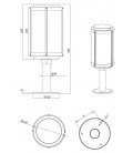 502360124 POSTE ALUMINIO OXIDO TANARO E27 IP44 TRIO