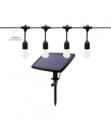 201210010 KIT 10m GUIRNALDA SOLAR CON 20 PORTALAMPARAS IP44 HELEM GSC