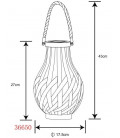 36650 LAMPARA SOLAR JARRON METALICO C/ASA CUERDA 3000K IP44 GLOBO