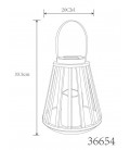 36654 LAMPARA SOLAR JAULA PLASTICA C/VELA Y ASA 1800K GLOBO