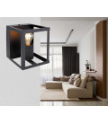 15478W APLIQUE DE PARED 1XE27 60W METAL NEGRO MATE HAGAR GLOBO