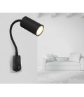 57911DPB APLIQUE FOCO PARED ENCHUFABLE 1xGU10 25W 230V NEGRO ROBBY GLOBO