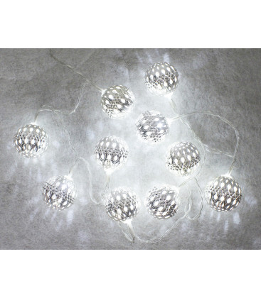 5204457 1m GUIRNALDA 10 BOLAS LED PLATEADAS 6000K