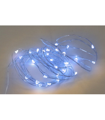 204805003 GUIRNALDA ALAMBRE LED AZUL 2MT PILAS