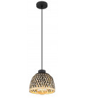 15767H2 LAMPARA COLGANTE 1xE27 LED 15W 230V Ø200mm BAMBU NATURAL NEGRO COLLY GLOBO