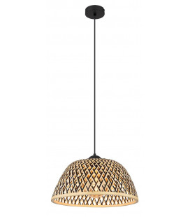 15767H1 LAMPARA COLGANTE 1xE27 LED 15W 230V Ø400mm BAMBU NATURAL NEGRO COLLY GLOBO