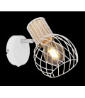 54012-1 FOCO METAL BLANCO Y COLOR MADERA 1XE27 40W LUISE GLOBO