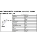 2074120 APLIQUE LED DE BAÑO C/ENCHUFE 15W 4000K F-BRIGHT