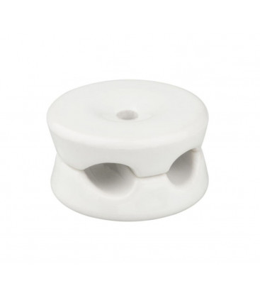 1400431 5UD SUJETACABLES DOBLE DE PORCELANA BLANCO 31x18mm ELECTROBILSA