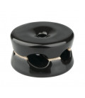 1400431-N 5UD SUJETACABLES DOBLE DE PORCELANA NEGRO 31X18mm ELECTROBILSA