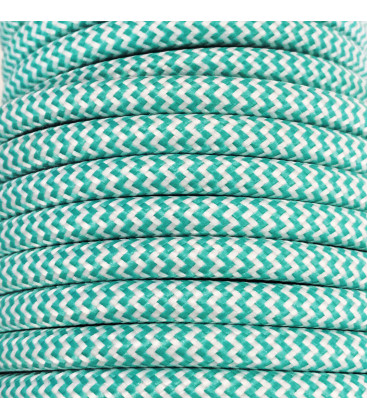 CIR62CM28/01 25 MTS CABLE TEXTIL ZIGZAG MENTA/BLAC