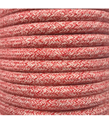 CIR62BA05 25m CABLE TEXTIL BATIDO ROJO ALGODON