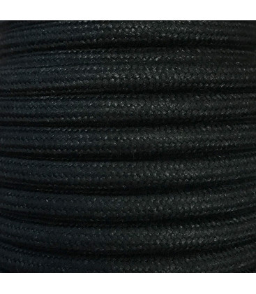 CIR62AL03 15m CABLE TEXTIL LISO NEGRO ALGODON