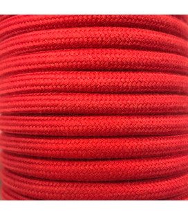 CIR62AL05 5m CABLE TEXTIL ROJO ALGODON LISO