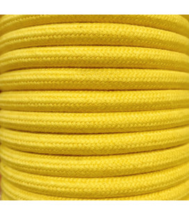 CIR62AL04 25m CABLE TEXTIL AMARILLO ALGODON LISO