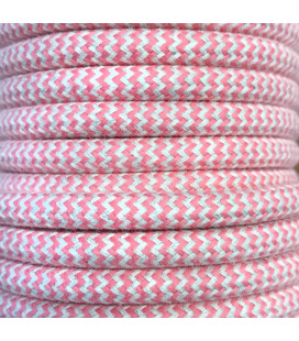 CIR62BA06 5 MTS CABLE TEXTIL ZIG-ZAG ROSA ALGODON