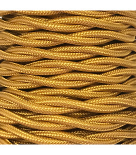 CABEXT2R05 25m CABLE TEXTIL TRENZADO DORADO