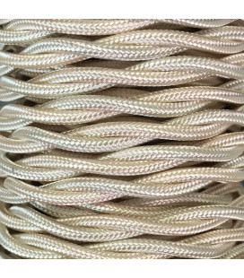 CABEXT2R03 5m CABLE TEXTIL TRENZADO BEIGE BRILLO