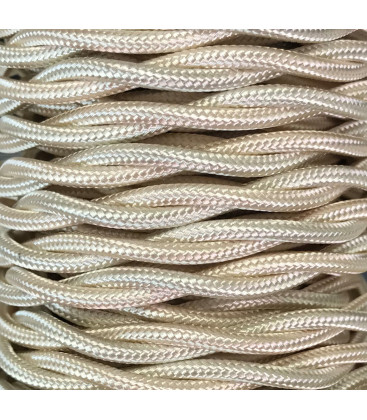 CABEXT2R03 25m CABLE TEXTIL TRENZADO BEIGE BRILLO