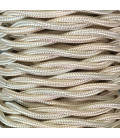 CABEXT2R03 25m CABLE TEXTIL TRENZADO BEIGE BRILLO