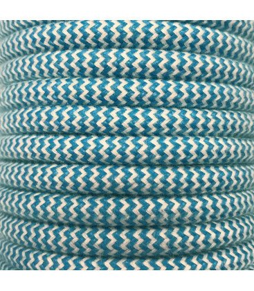 CIR62BA13 15m CABLE TEXTIL ZIG-ZAG AZUL ALGODON