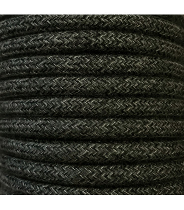 CIR62BA12 25m CABLE TEXTIL BATIDO NEGRO ALGODON