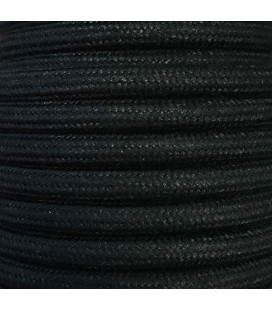 CIR62AL03 5m CABLE TEXTIL LISO NEGRO ALGODON