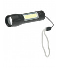 D89R LINTERNA LED+COB MINI RECARGABLE 1W 120lm NEGRA VELAMP