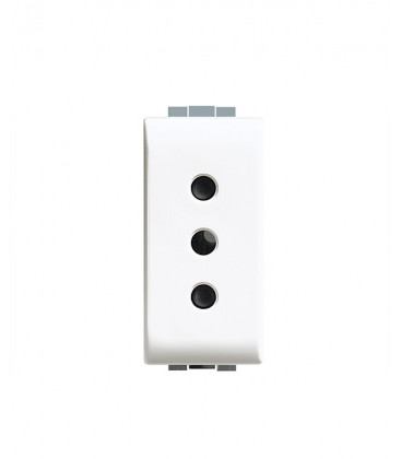 C4113 BASE ITALIANA 1 MODULO 2P+T 16A/250V BLANCO LUNA