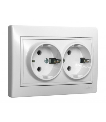 ERP602U BASE DOBLE SCHUKO 2P+T BLANCA SERIE EUROPA