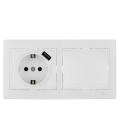 KIT-ERP-ROOM CONMUTADOR + BASE SCHUKO CON CARGADOR USB 2,1A SERIE EUROPA SOLERA