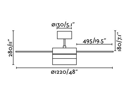 Ventilador con luz PANAY de Faro Barcelona