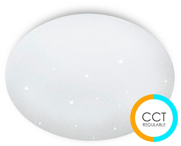 Plafón redondo SEVER ESTRELLAS regulable de Cristal Record