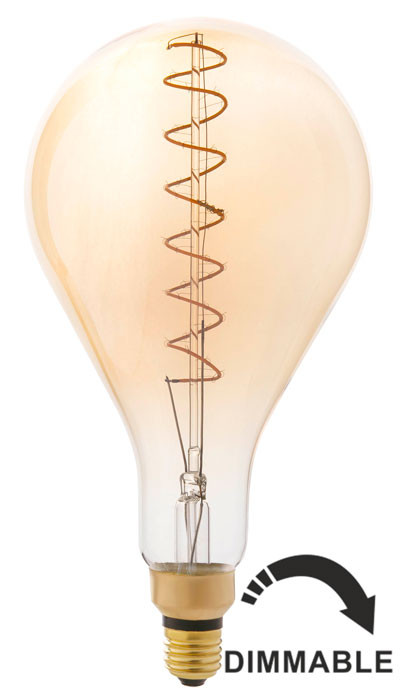 Bombilla LED con filamento A160 ámbar 5W regulable de Faro Barcelona