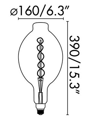 Bombilla LED con filamento BT180 ámbar 8W de Faro