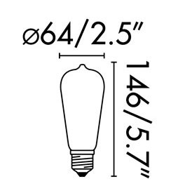 Pebetero LED con filamento 5W conexión E27 de Faro