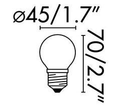 LED Esférica G45 ámbar 4W regulable de Faro