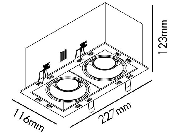 Empotrable de techo FALCON SIN MARCO 2x50W de Faro Barcelona