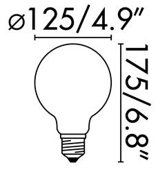 Bombilla LED globo ámbar 5W dimmable de Faro Barcelona