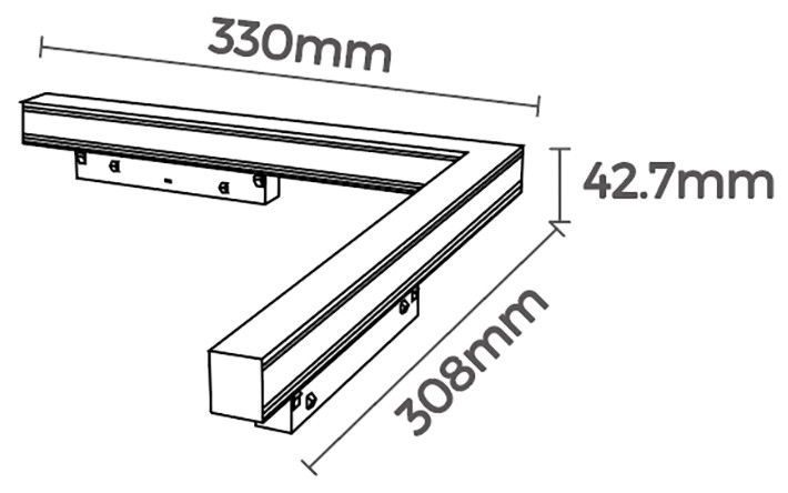 Ángulo difusor LED para carril magnético 16 W de Mantra