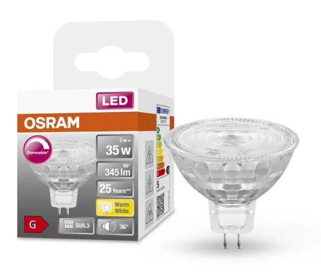 796713 LAMPARA MR16 LED REGULABLE GU5,3 5W 2700K 36° 12V SUPERSTAR OSRAM