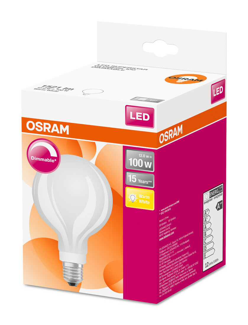 112131 LAMPARA GLOBO MATE FIL LED REG 12W E27 2700